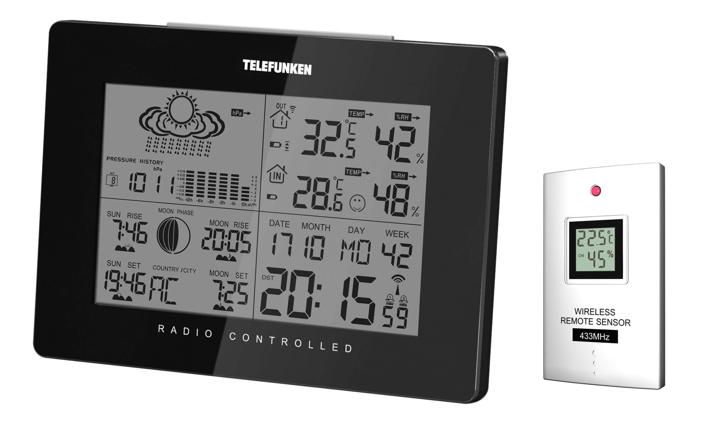 Stacja pogodowa Telefunken FWS-400-B czarna