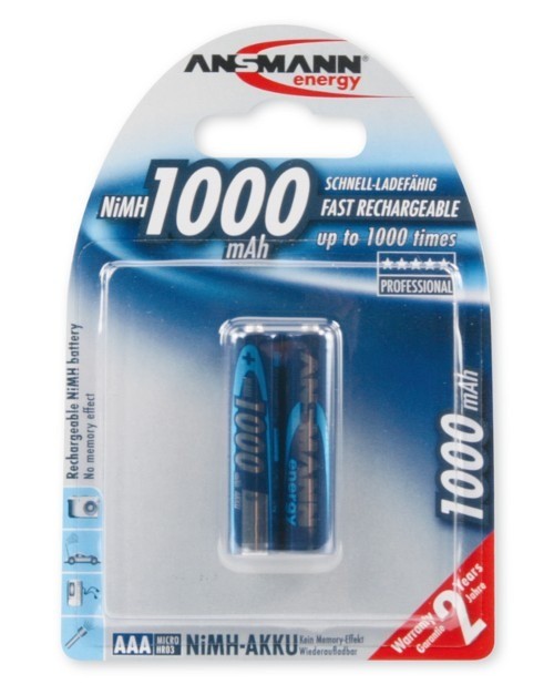 Akumulatory NiMH ANSMANN 2x AAA 1000mAh