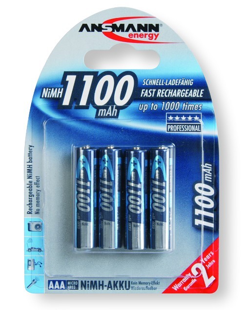 Akumulatory NiMH ANSMANN 4x AAA 1100mAh