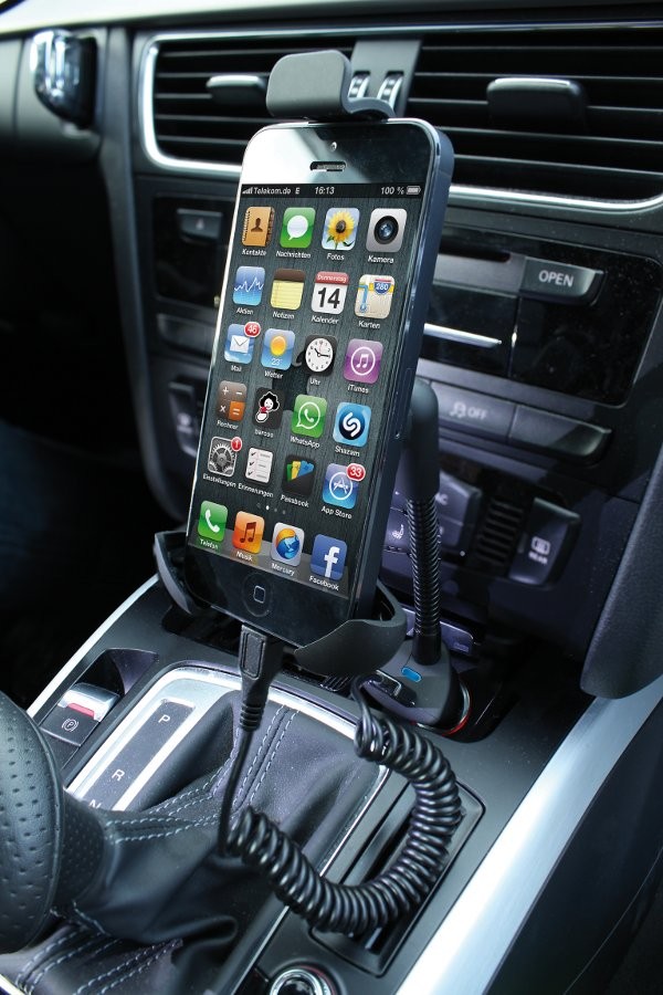 adowarka samochodowa ANSMANN USB z uchwytem do smartfonów XXL